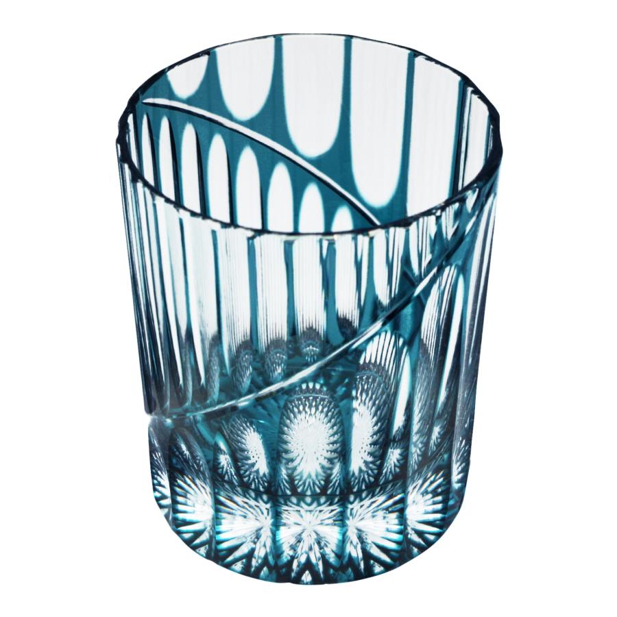 HAYATE Crystal Rocks Glass in Blue Green