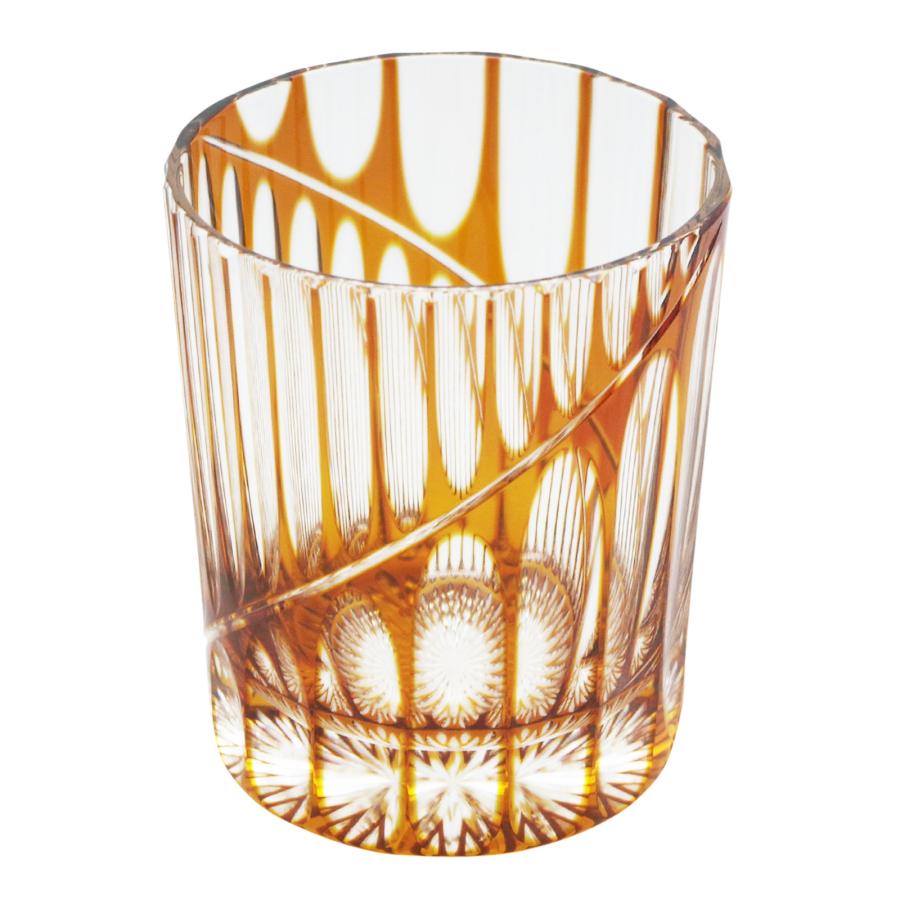 HAYATE Crystal Rocks Glass in Amber