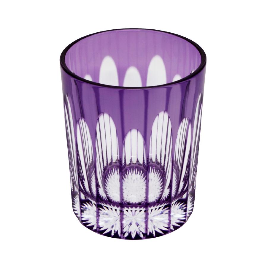 16 Stripes Rocks Glass in Purple