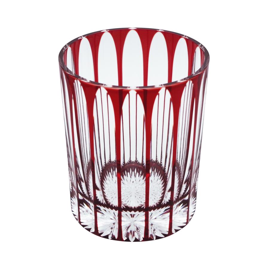 16 Stripes Rocks Glass Type II in Red