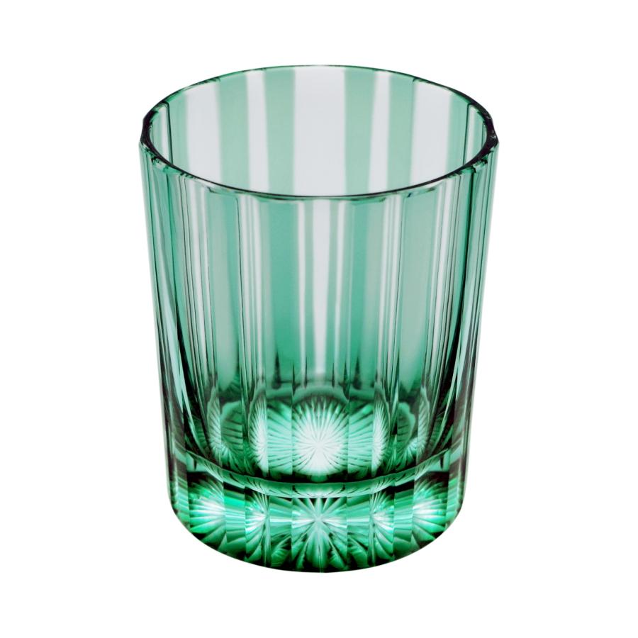 Double-Striped Rocks Glass in Green