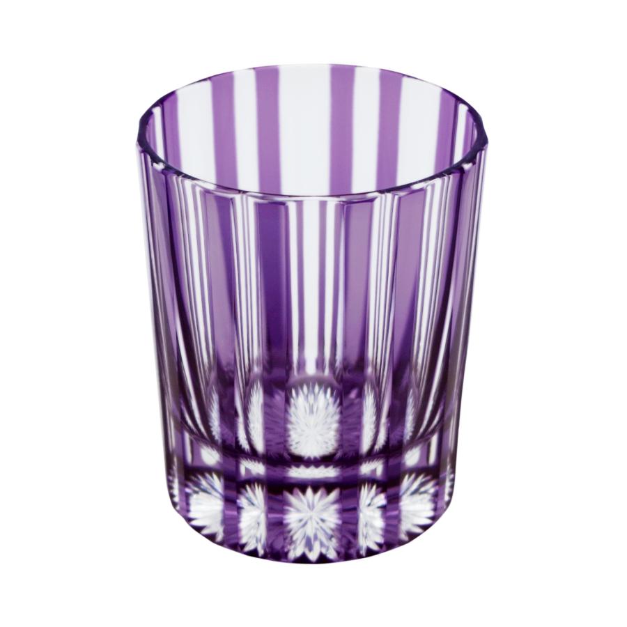 Double-Striped Rocks Glass in Purple
