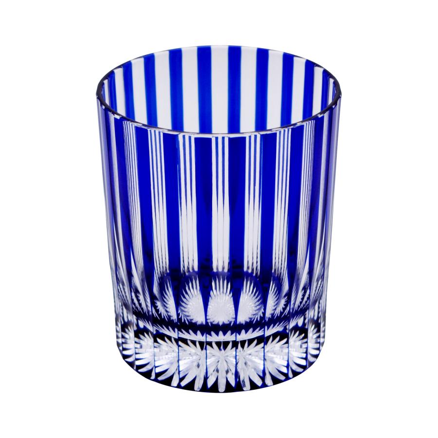 24 Stripes Rocks Glass in Blue