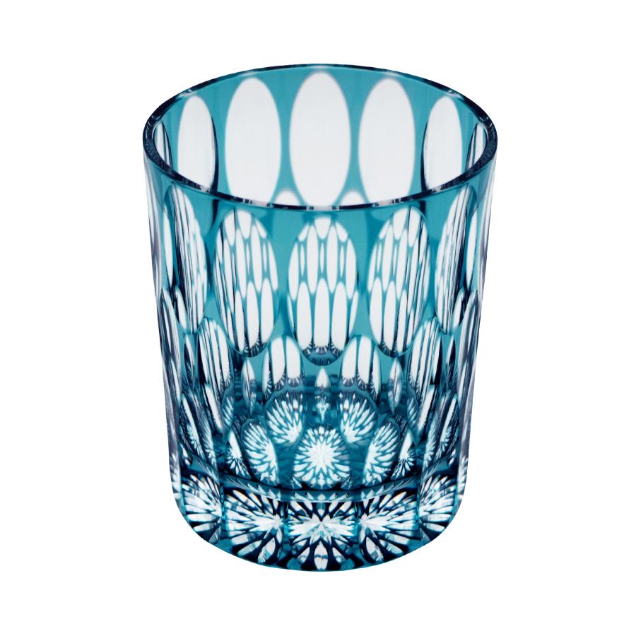 RAN Crystal Rocks Glass in Blue Green