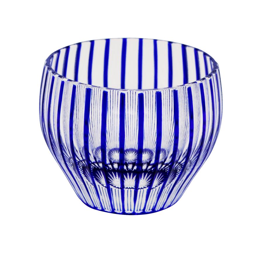 32 Stripes Round Sake Cup in Blue