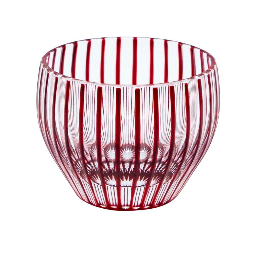 32 Stripes Round Sake Cup in Red
