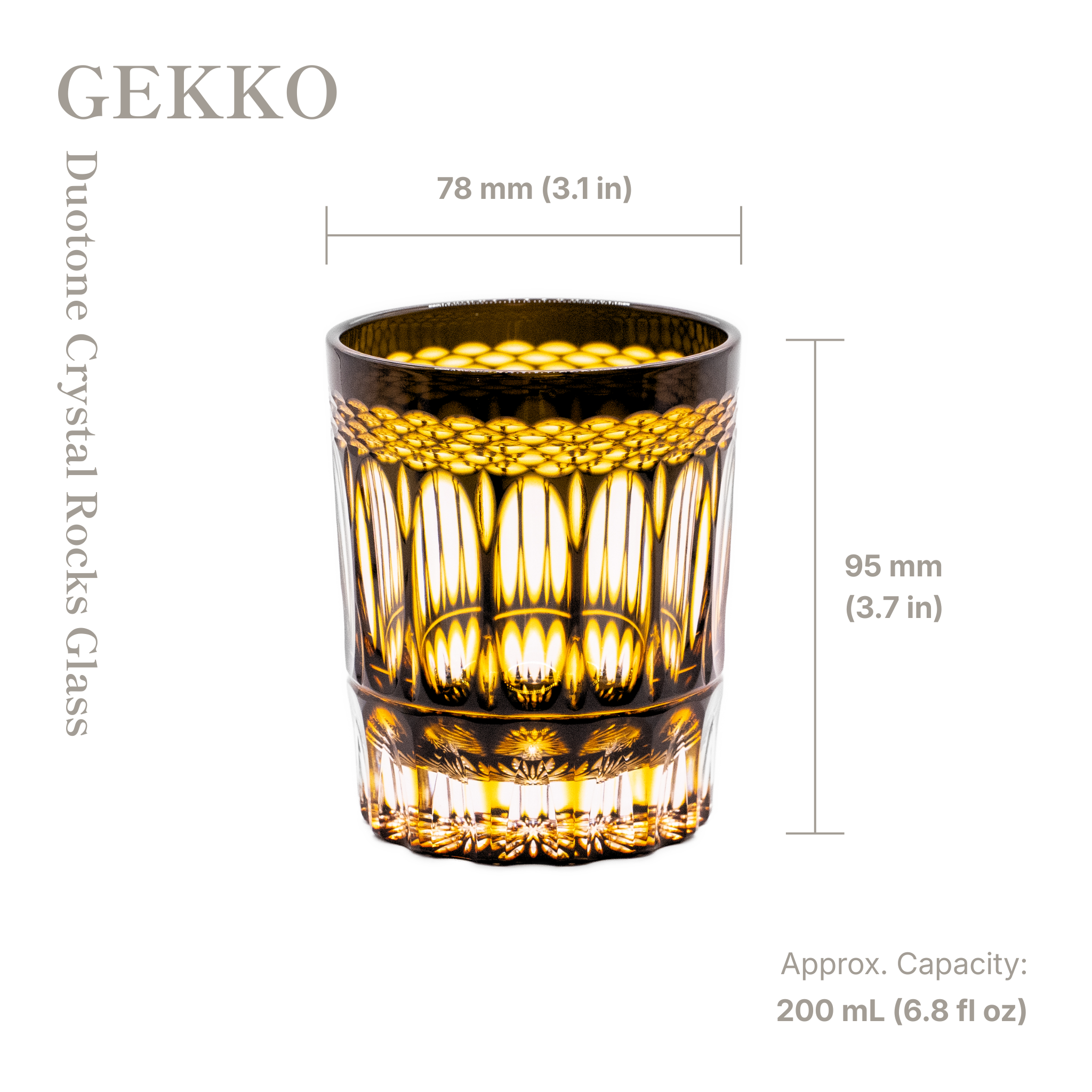 GEKKO Duotone Crystal Rocks Glass