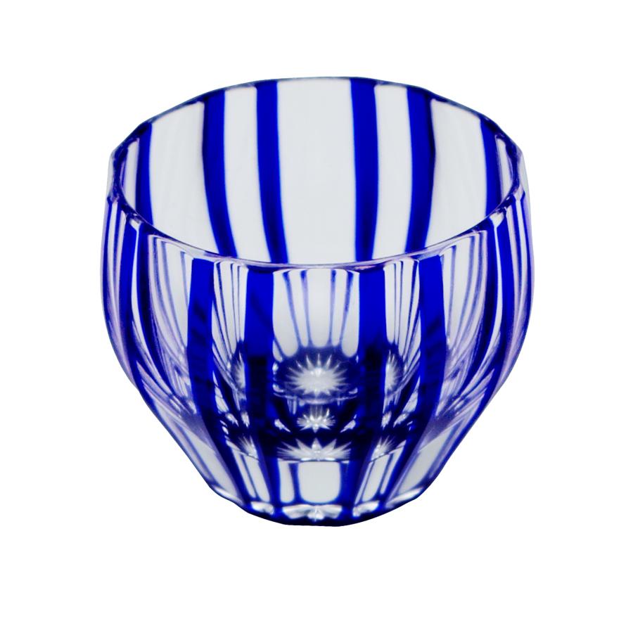 Double-Striped Round Sake Cup in Blue
