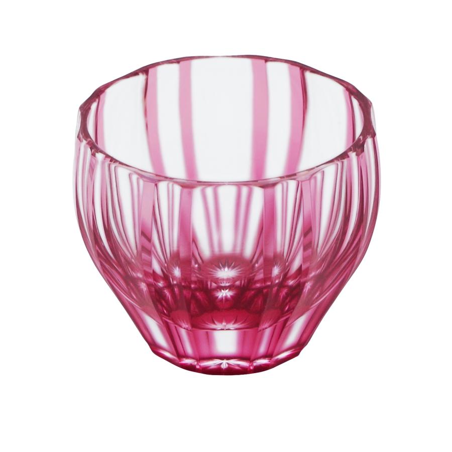 Double-Striped Round Sake Cup in Pink