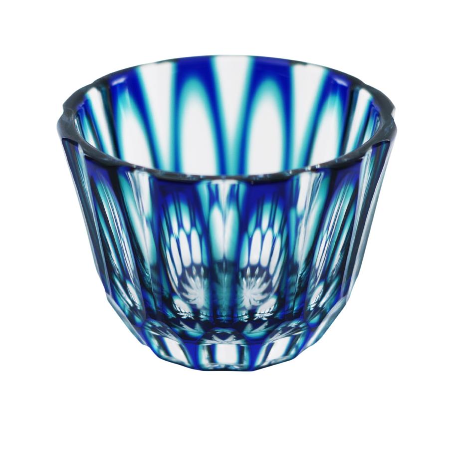 RENGE Duotone Crystal Sake Cup in Blue & Blue Green