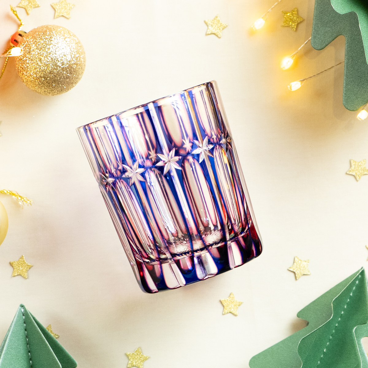 Temma Kiriko | RYUSEI Duotone Crystal Rocks Glass from Japan