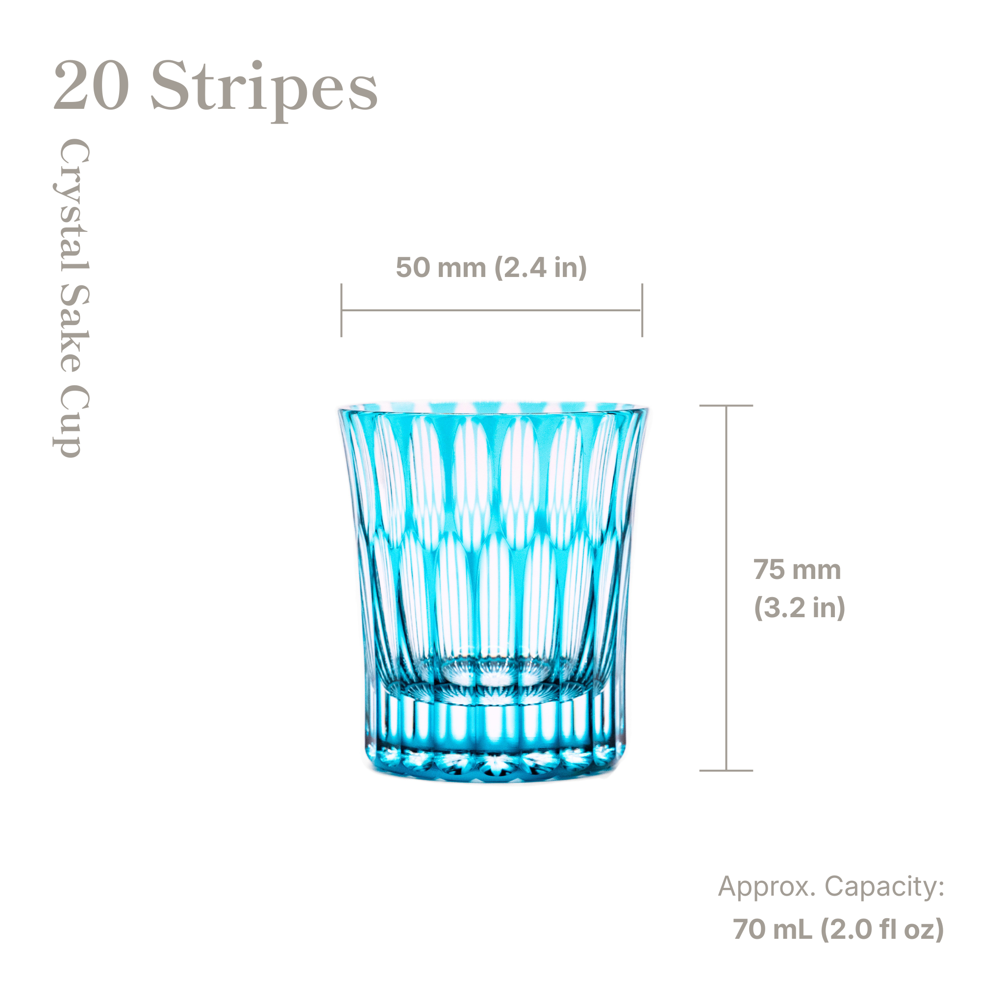 20 Stripes Crystal Sake Cup