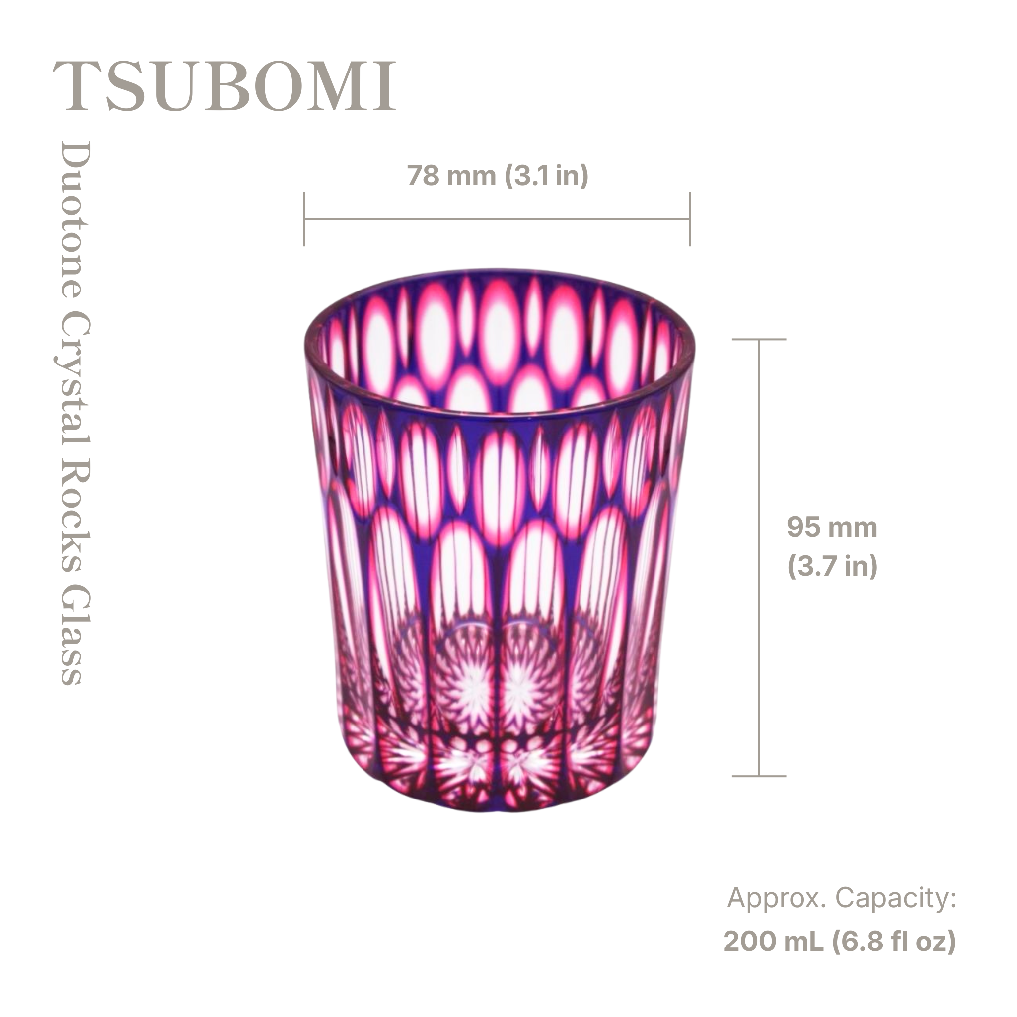 Temma Kiriko | TSUBOMI Duotone Crystal Rocks Glass from Japan