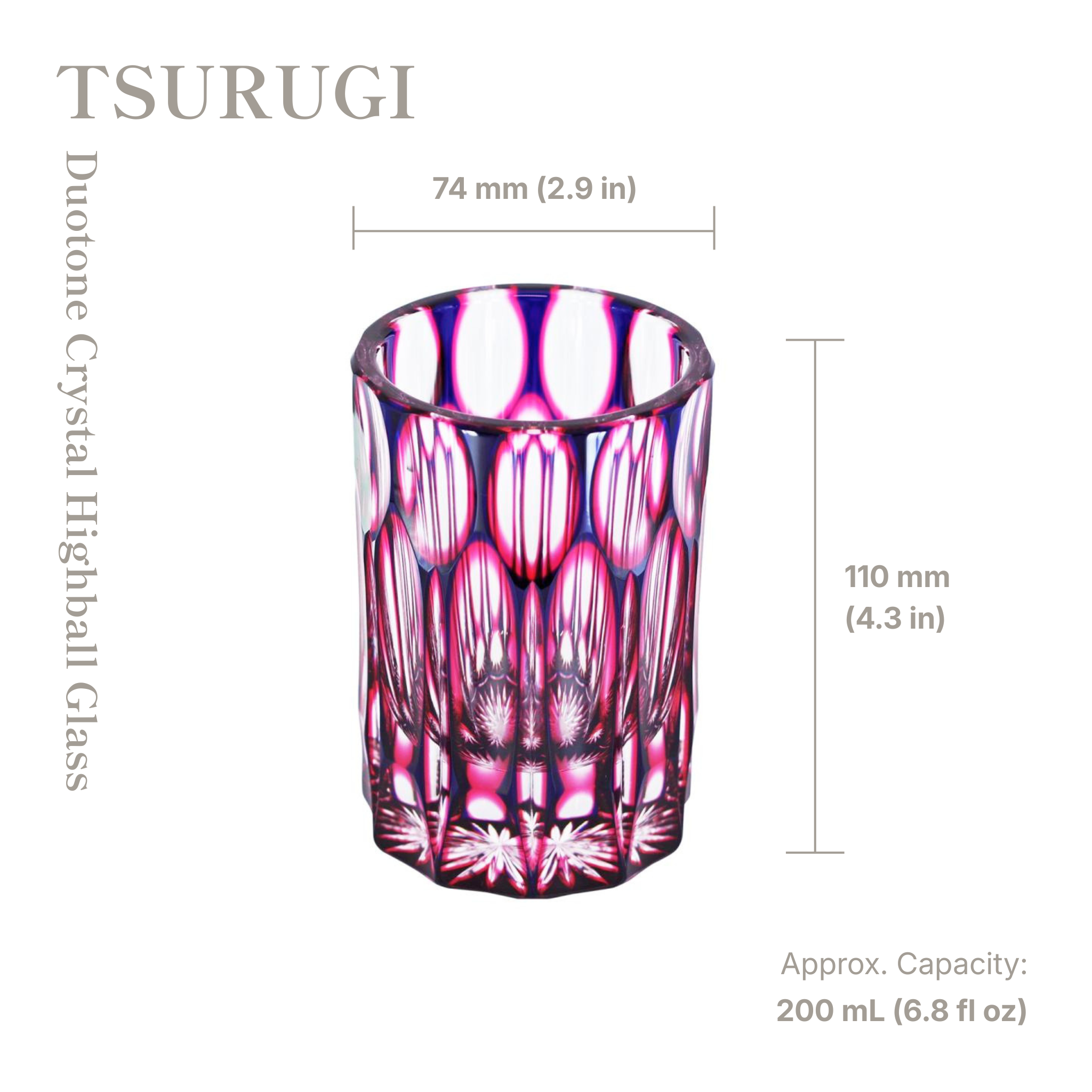 TSURUGI Duotone Crystal Highball Glass