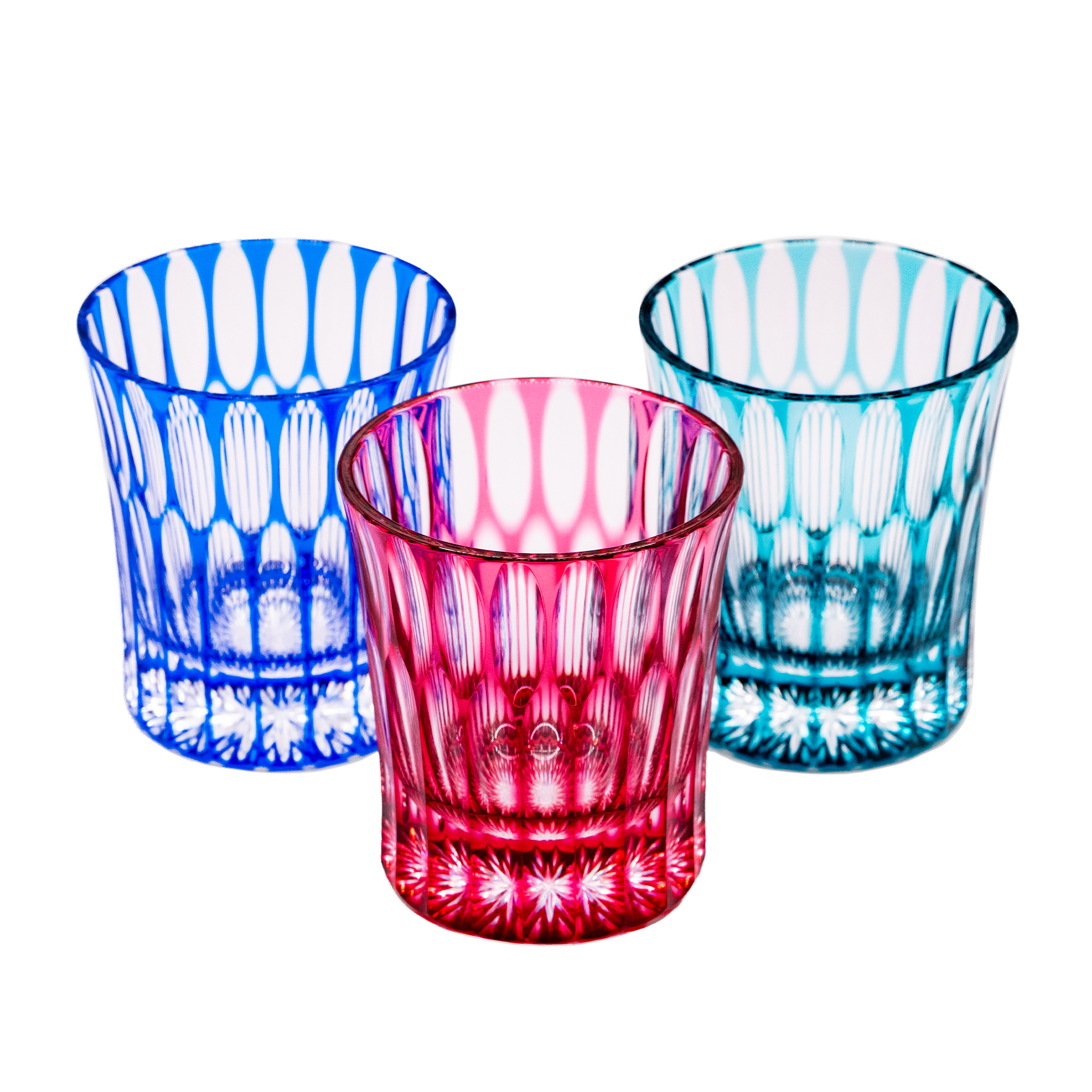 Temma Kiriko | 20 Stripes Crystal Sake Cup from Japan
