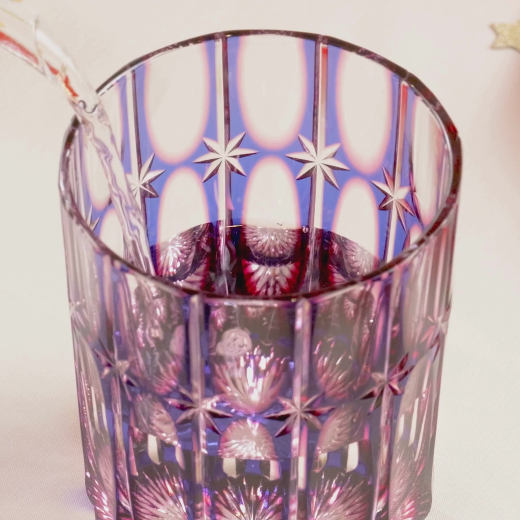 Temma Kiriko | RYUSEI Duotone Crystal Rocks Glass from Japan