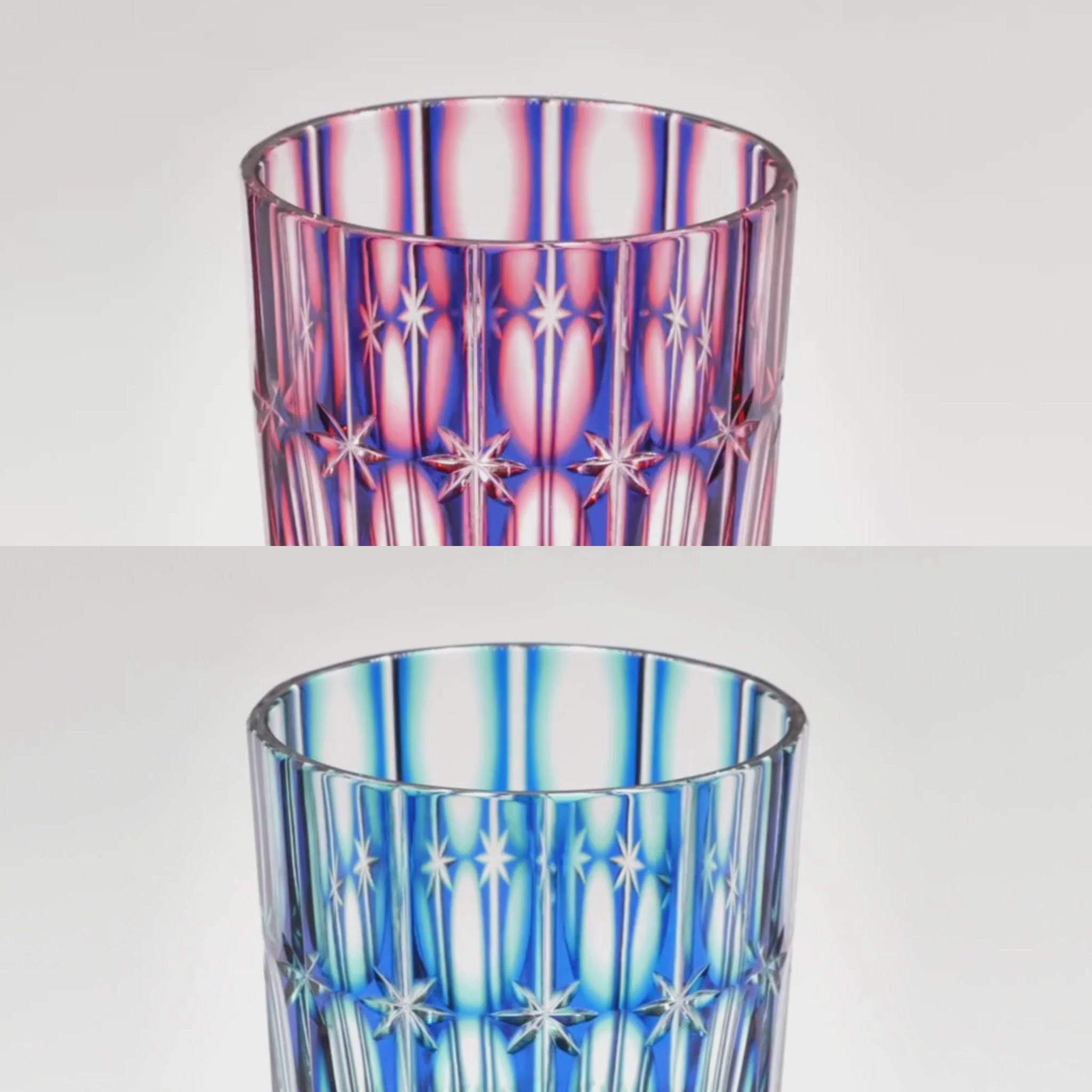 Temma Kiriko | RYUSEI Duotone Crystal Rocks Glass from Japan
